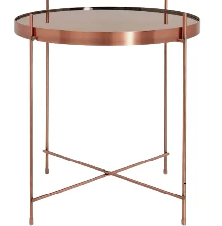 로즈 골드 완성 둥근 상단 거실 가구 고급 커피 테이블 코너 글로벌 판매 스타일 금속 사이드 테이블