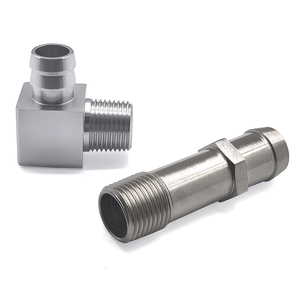 Refroidissement automobile universel 90 °   Kit de raccordement pour tuyau d'arrivée d'eau, filetage 1/2 NPT, connecteur droit à raccord cannelé 3/4 po et coude en aluminium à raccord cannelé 5/8 po - Product Image 5