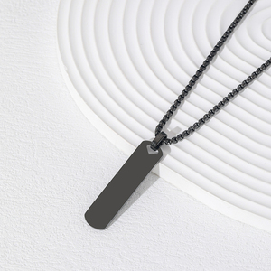 Collana con Ciondolo Personalizzabile per Uomo, Design Vuoto Incidibile in Acciaio Inossidabile 316L, Impermeabile, Placcatura PVD, Nome e Logo Personalizzati ODM/OEM - Product Image 3