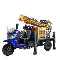 Appareil de forage de puits d'eau de roche monté sur tricycle de 200m avec composants de noyau de pompe 220v Machine pour le forage de puits d'eau bon marché