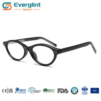 Kacamata Optik Everglint Hot Sales TR Anti Cahaya Biru, Bingkai Tipis Oval Minimalis Modis