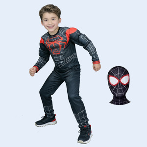 Hongtao Miles Spider Muscle Suit Kids Halloween Costume Black Red Boys <b>Performance</b> <b>Wear</b> Stage Outfit Size L - Product Image 5