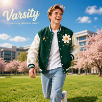 Veste patchs en chenille Hip Hop LOGO personnalisé brodé imprimé vêtements d'extérieur de baseball contrastés manteaux uniformes veste pour hommes pour hommes