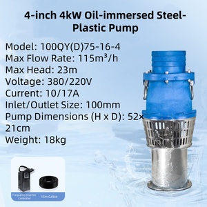 <span class=keywords><strong>Pompe</strong></span> submersible à tête haute 4 pouces 4kw avec grand débit Matériau plastique-acier Haute pression - Product Image 2
