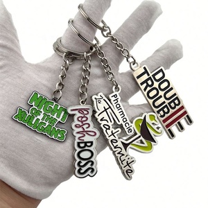Venta al por mayor de aleación de zinc hierro 2D/3D esmalte suave duro llavero personalizado Logo llaveros recuerdo carta <span class=keywords><strong>Metal</strong></span> llaveros personalizados - Product Image 1