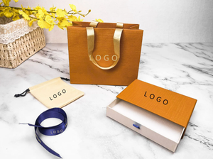 Tùy chỉnh Thời trang <span class=keywords><strong>Orange</strong></span> hộp đồ trang sức phổ Set nhẫn trường hợp Vòng Cổ Vòng tay trang sức hiển thị bao bì hộp quà tặng với túi giấy - Product Image 3