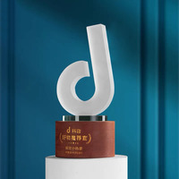 Crystal Matting Tik Tok Music Note Awards Crystal Glass Awards Trophy MH-J562