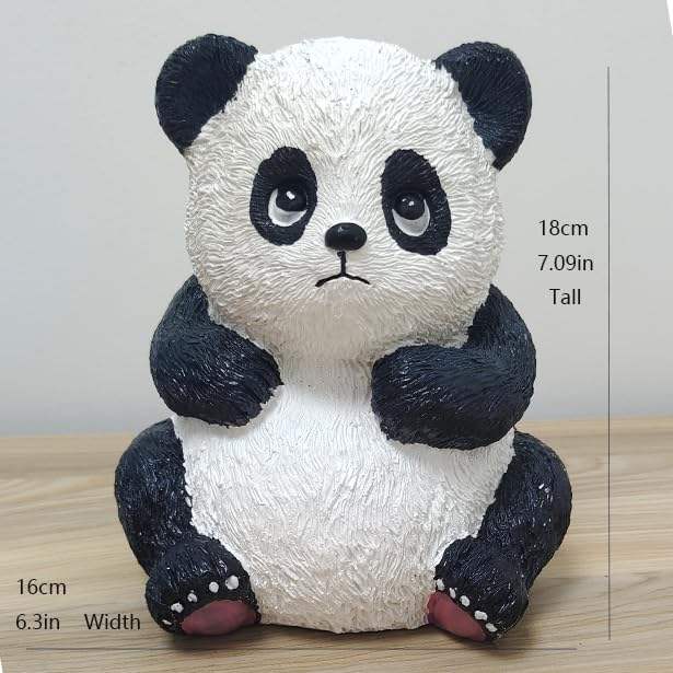 Cute Panda Statue Resin Animal Sculpture Home Desk Decor Panda Lover Gift Small Ornament Collectible Office Bookshelf