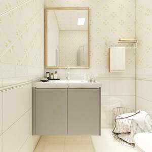 Marble Vanity and Sink <b>Cabinet</b> for Bathroom European Style Sink with Modern Bathroom Sink <b>Cabinet</b> with Faucet and Led Mirror - Product Image 3