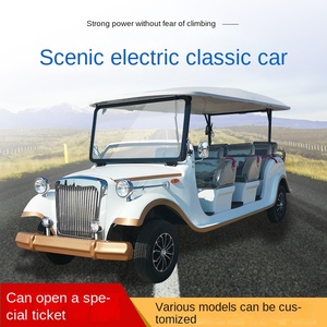 Scenic Manor Classic Electric Retro Ferry 4-Row 11-Seat Real Estate Sales Office RV Sightseeing 2 Stroke Golf Carts - Product Image 3