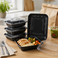 Groothandel Recycleerbare PET Plastic Bento Box Amerikaanse Stijl Anti-condens Geurloos Wegwerp Fastfood Afhaal Noodle