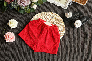 Estate pizzo rosso 2pcs dei bambini stabiliti altri capretto ragazze di abbigliamento alla moda - Product Image 6