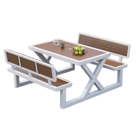 Meubles de restaurant durables et personnalisables pour la cafétéria scolaire, ensemble table et chaises, design européen moderne, construction en acier