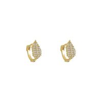 Boucles d'oreilles créoles en argent 925 et zircon, motif feuille, plaqué or, bijoux fins pour femme, tendance 2023