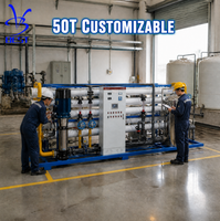Équipement de traitement de l'eau 50 m³/h, système de purification par osmose inverse 50 000 LPH pour dessalement et alimentation municipale, en acier inoxydable SS304, automatique avec PLC