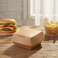 Boîte d'emballage personnalisée pour frites et hamburgers, biodégradable, pour la restauration rapide, boîte à hamburger, emballage en papier kraft