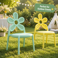 JIETUO Chaises colorées en forme de fleur pour enfants, légères et écologiques, pour la restauration, l'hôtellerie, les fêtes et les mariages