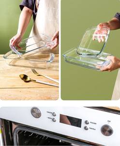 1.0/1.6/2.2/3.0L senza piombo cibo piatto di cottura in vetro vassoio in piastra di ricarica cucina frigo forno pentole vetro Set - Product Image 6