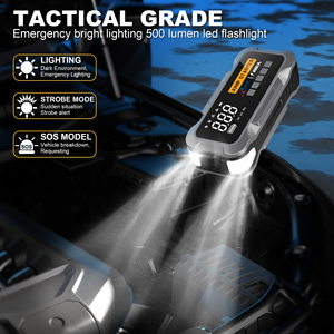 Máy khởi động bình ắc quy ô tô <span class=keywords><strong>5</strong></span> trong <span class=keywords><strong>1</strong></span>, 24000mAh, tích hợp bơm hơi lốp & máy nén khí, dòng điện cực đại 4000A dành cho xe tải - Product Image 6