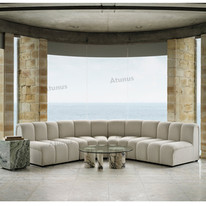 <span class=keywords><strong>Canapé</strong></span> modulaire sectionnel ATUNUS, canal incurvé, minimaliste, français, ensemble de <span class=keywords><strong>canapé</strong></span> en tissu bouclé crème pour salon - Product Image 4