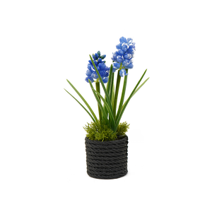 Ornements de <span class=keywords><strong>jardin</strong></span> en plein air en pot, fausses fleurs de roseaux bleues, décoration verte artificielle, vente en gros - Product Image 1