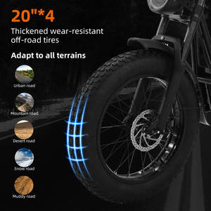 Vélo électrique Urban Mountain 750W avec batterie au lithium à gros pneus de 20 pouces Moteur sans balais Type électronique intelligent Vitesse maximale 25kmh - Product Image 5