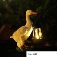 Lampes solaires LED pour jardin, décoratives, extérieures, pour la nuit, paysage pour pelouse, cour, allée, avec sculptures de canard, lapin, hibou, chat