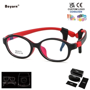 <span class=keywords><strong>Gafas</strong></span> Deportivas de Silicona TR90 <span class=keywords><strong>para</strong></span> Niños, Montura Azul con Correa Ajustable, Almohadilla Nasal Suave, Lentes de Lectura Rosas, Venta al Por Mayor Boyarn - Product Image 1