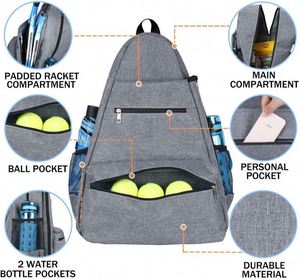 Sac à raquettes imperméable, prix d'usine, échantillon gratuit, sac à dos de sport, sac à raquettes de tennis, sac à raquettes de pickleball - Product Image 6