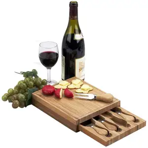 Western style bamboo cutting board cutting board knife box combination set