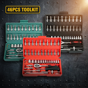 46pcs Car Repair <b>Tool</b> Kit 1/4 Inch Ratchet Torque Wrench <b>Set</b> Complete Professional Socket <b>Hand</b> <b>Tool</b> <b>Set</b> TS-WRH102 Carbon Steel C - Product Image 1