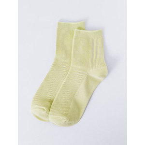 Chaussettes à col moyen vert pastel pour femmes respirant en Nylon Logo personnalisé mignon dessin animé imprimé respirant Compression tricoté pour le printemps - Product Image 1