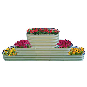 Galvanized Multi-Tiered Raised Garden Bed Kit Factory Price for Home Outdoor Vegetable Planting with <b>Rubber</b> <b>Strip</b> Edging - Product Image 2