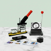 Nouvelle machine manuelle ENTERS 2x2 pour la fabrication d'aimants de réfrigérateur, avec cœur de presse 50*50mm pour aimants carrés + découpeuse + matériaux