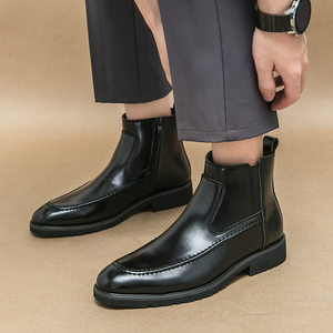 Sans lacet haut haut bout pointu hommes bottes habillées grande taille 38-46 noir marron <span class=keywords><strong>beige</strong></span> hommes bottes - Product Image 4