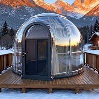 Kits de maison et de tente en dôme en polycarbonate de haute qualité-3m à grandes tailles pour glamping avec salle de bain et salon