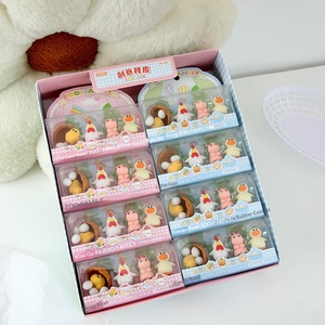 4 pièces/boîte Gommes à effacer en forme d'animaux de la ferme mignons et amusants, papeterie créative pour étudiants, gommes à effacer pour crayons, cadeaux pour enfants, fournitures scolaires - Product Image 3