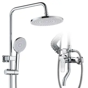 Amool Tool Professional Sanitary Ware Cold Hot Water Rainfall Shower Set White Color Wall Mounted Bathroom Shower