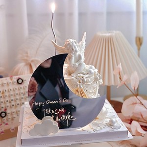 ของตกแต่งเค้กอะคริลิคกระจกเงา รูปเทพธิดาแห่งดวงจันทร์ น้ำผึ้งและความหวาน สำหรับวันแม่ วันสตรี - Product Image 4