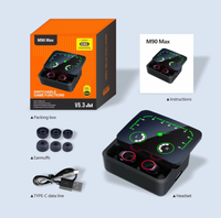 Earbud tws nirkabel bt, headphone gaming tipe-c dalam telinga stereo olahraga M90 pro max