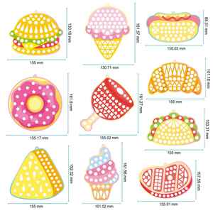 Boys Girls Customized Coloring <b>Bookmarks</b> Food Hamburger Sandwich DIY Mirror Mosaic Stickers 10pcs Creative Tag for Kids - Product Image 3