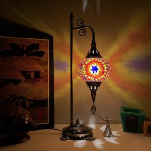 Chambre à coucher de style européen salon hôtel bed & breakfast bar restaurant café fait à la main en verre Turc lampe de table - Product Image 4