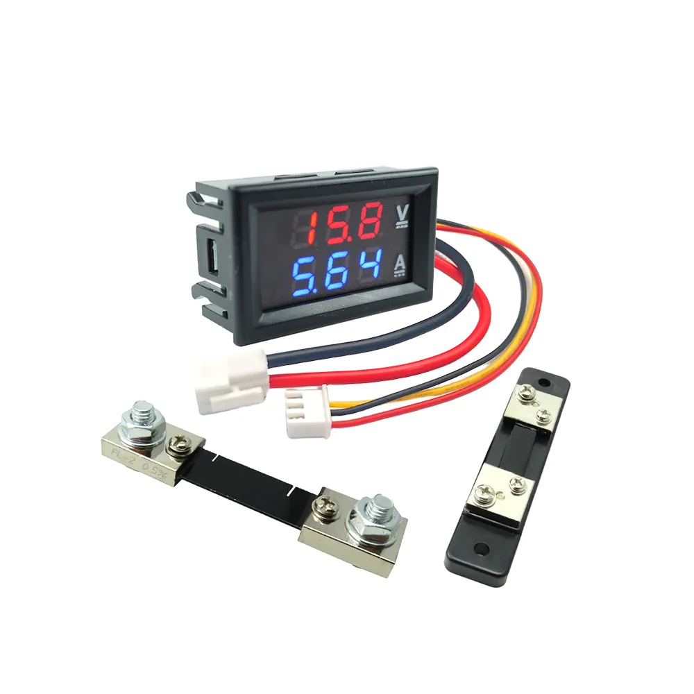 Lead Acid Lithium Volt Gauge Meter LED Digital Panel 10A-100A Voltmeter Ammeter