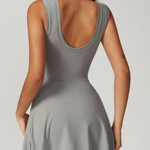 Женское Бандажное платье <span class=keywords><strong>2</strong></span> в 1, облегающее платье с U-образным вырезом без рукавов, с логотипом на заказ - Product Image 4