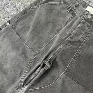 Pantalones Vaqueros de Trabajo con Parches a la Moda para Primavera y Otoño, Estilo Aime Leon Dore ALD, Pantalones Casuales de Pierna Recta - Product Image 6