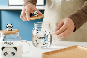 Nueva Taza <span class=keywords><strong>de</strong></span> Vidrio con Diseño <span class=keywords><strong>de</strong></span> Panda <span class=keywords><strong>2022</strong></span>, con Tapa y Pajitas, para Jugo o Café - Product Image 4