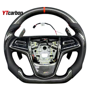 Volante de Fibra de Carbono Real Personalizado Estilo Racing YTcarbon para ATS <span class=keywords><strong>CTS</strong></span> ELR V Black Wing, Accesorios Interiores para Auto - Product Image 4