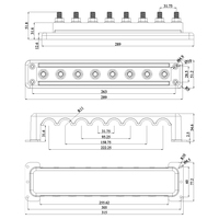 AMOMDPOWER Bloc de distribution haute intensité 600A, barre omnibus en cuivre nickelé, 8 voies, borne M10 pour système solaire marin et VR