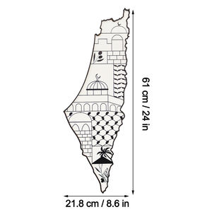 אמנות קיר islamic 3D צבוע ביד palestine מפת המסגד עיצוב דיקט גילוף לקישוט הבית - Product Image 3