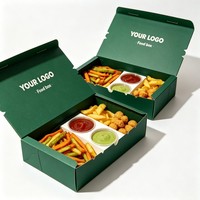Caja Biodegradable para Pollo Frito y Hamburguesas, Caja para Papas Fritas de Grado Alimenticio, Cajas Desechables para Comida Rápida para Llevar, Caja para Hamburguesas